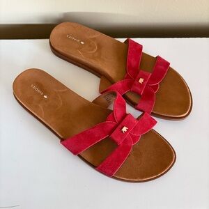 Birdies The Sunbird Icon Red Suede Sandals Size 9.5